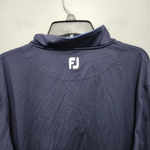 Footjoy men's pullover quarter zip top size XL navy blue long sleeve - Picture 7 of 7